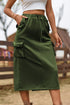 'Solana' Drawstring Waist Slit Denim Skirt - Celes Fashion